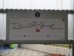 成田空港 第2旅客ターミナルと第3旅客ターミナルとの間の通路 見取り図