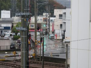 JR牟岐線 阿南駅 西口 富岡バス停への道のりを上から見たところ